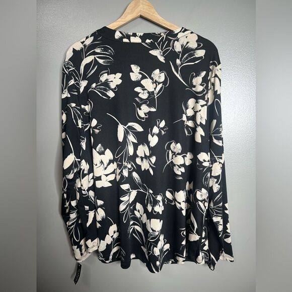 4/$25 Zac & Rachel pop over blouse size 2X floral long sleeve office casual New - Picture 9 of 9